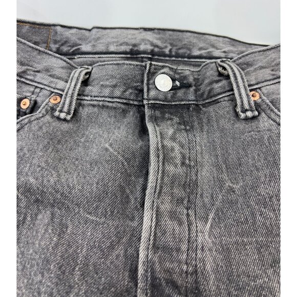 Levi's 501 Button Fly Jeans Black Denim  Acid Wash 33x32 (34x31 measured) Men's - Picture 2 of 15